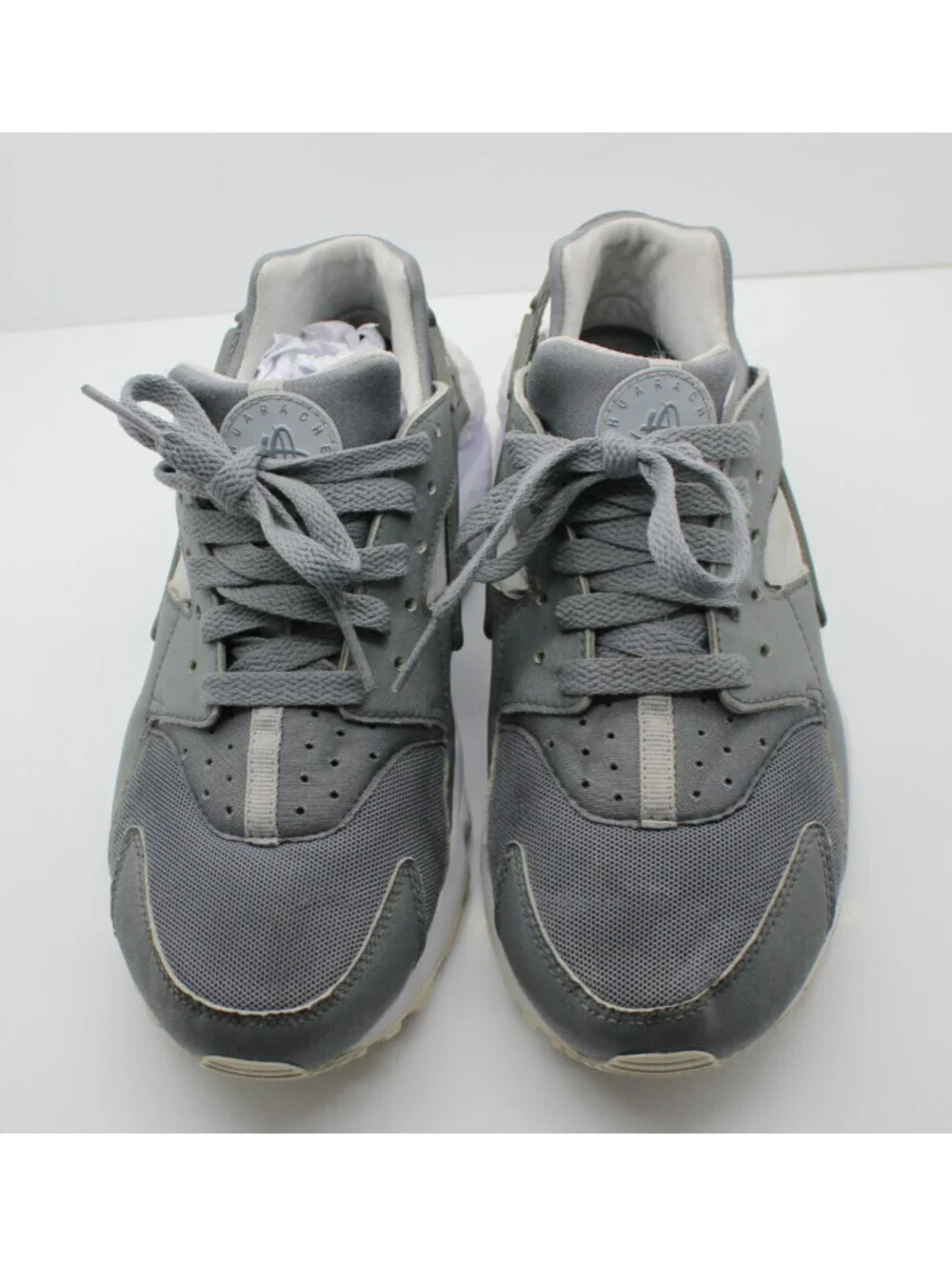 Nike Huarache Free Run 2016 Varsity Gray white Leather 654275-012 Youth Size 6.5